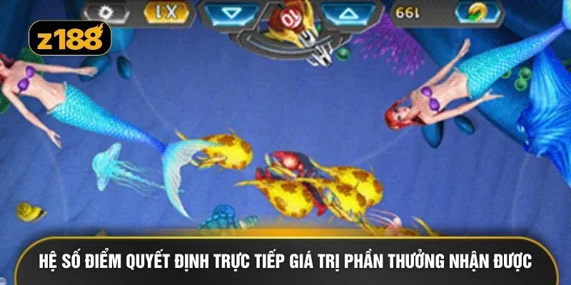 Hệ số điểm quyết định trực tiếp giá trị phần thưởng nhận được